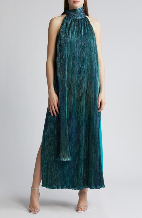 Henna Metallic Shift Gown in Sparklyng Oasis