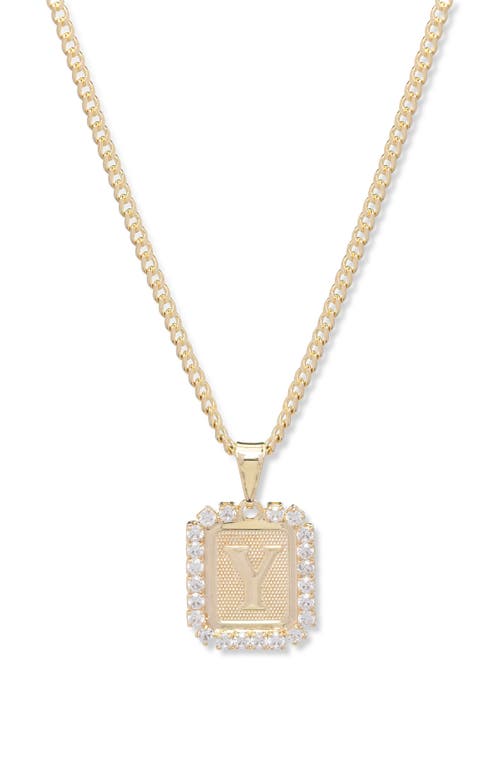 Royal Initial Card Necklace in Gold- Y
