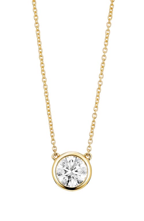 LIGHTBOX 1-Carat Bezel Lab-Grown Diamond Pendant Necklace in White/14K Yellow Gold at Nordstrom