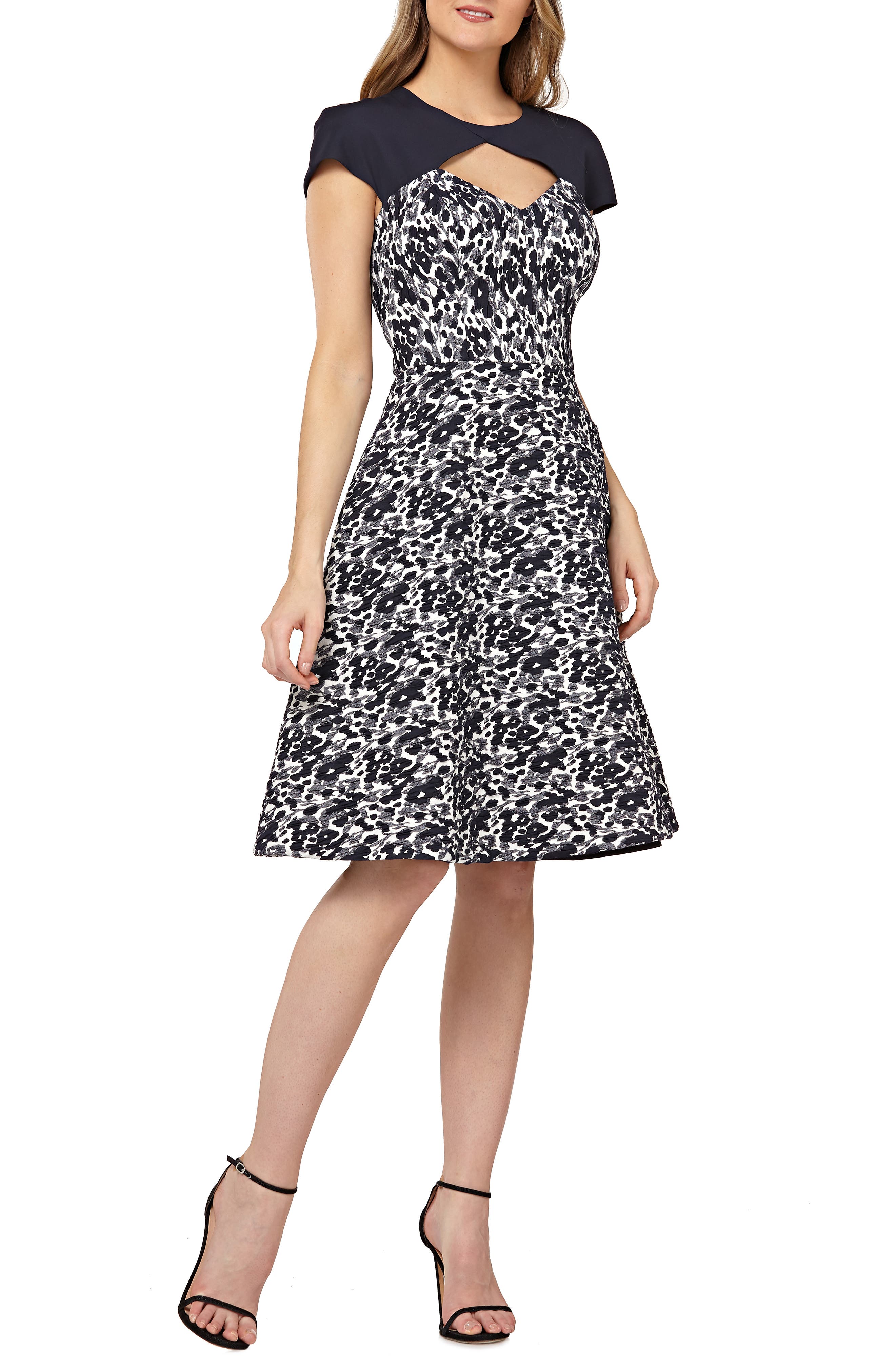 Kay Unger Cutout Cocktail Dress, Blue