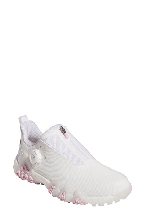 adidas Golf Codechaos 22 BOA® Golf Shoe in White/Silver Met/Pink