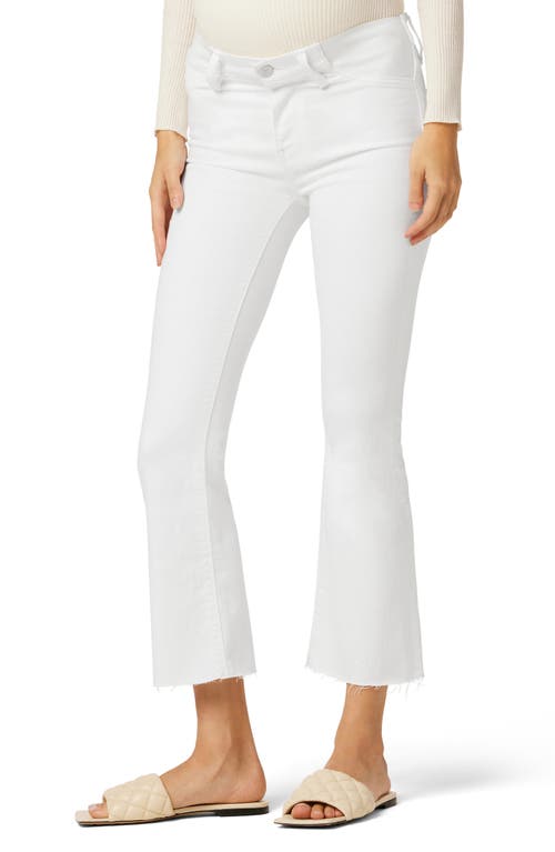 Hudson Jeans Nico Raw Hem Crop Bootcut Maternity Jeans in White