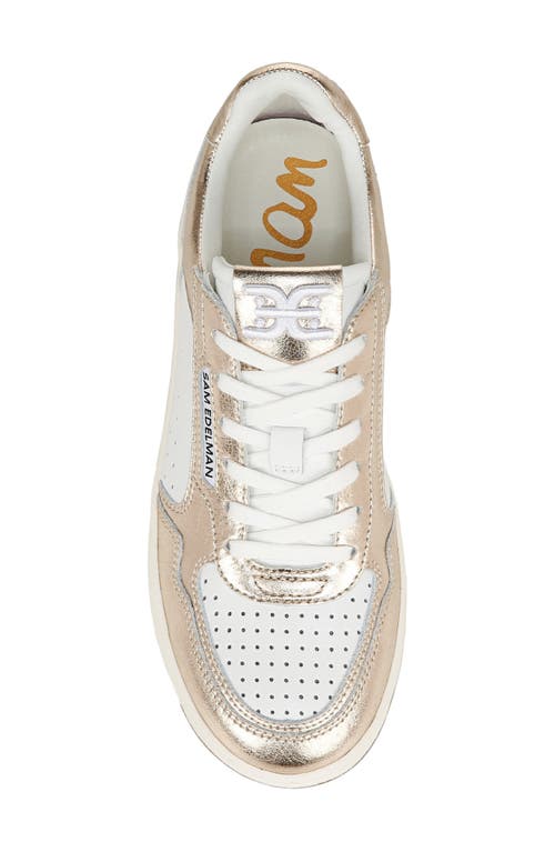 Shop Sam Edelman Harper Sneaker In Gold Leaf/white