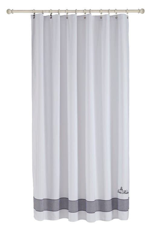 Brooks Brothers Border Shower Curtain In Anthracite