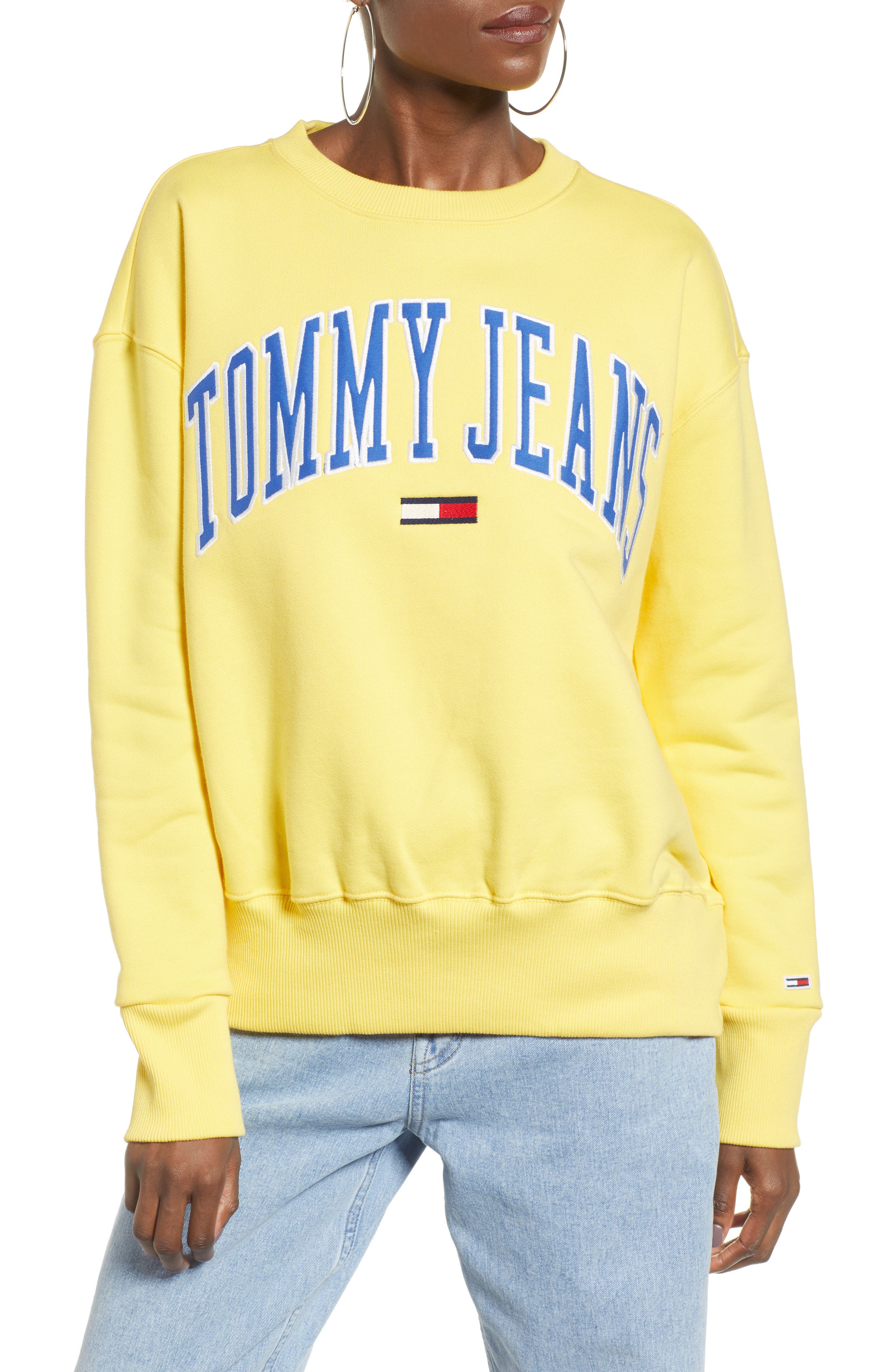 yellow tommy jeans sweater