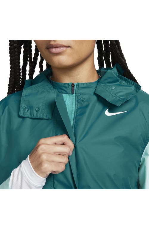 Shop Nike Tour Water Repellent Hooded Golf Jacket In Geode Teal/teal Nebula