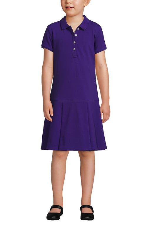 Shop Lands' End School Uniform Girls Short Sleeve Mesh Pleated Polo Dress In Deep Purple