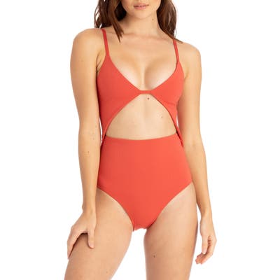 Tavik Penelope Cutout One-Piece Swimsuit, Red