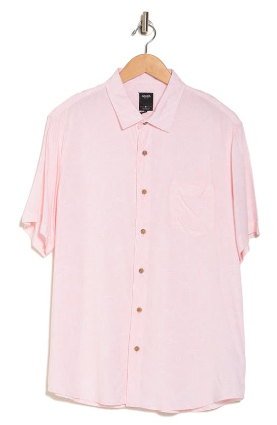 Shop Union Venice Short Sleeve Print Relaxed Fit Shirt In Primer Pink
