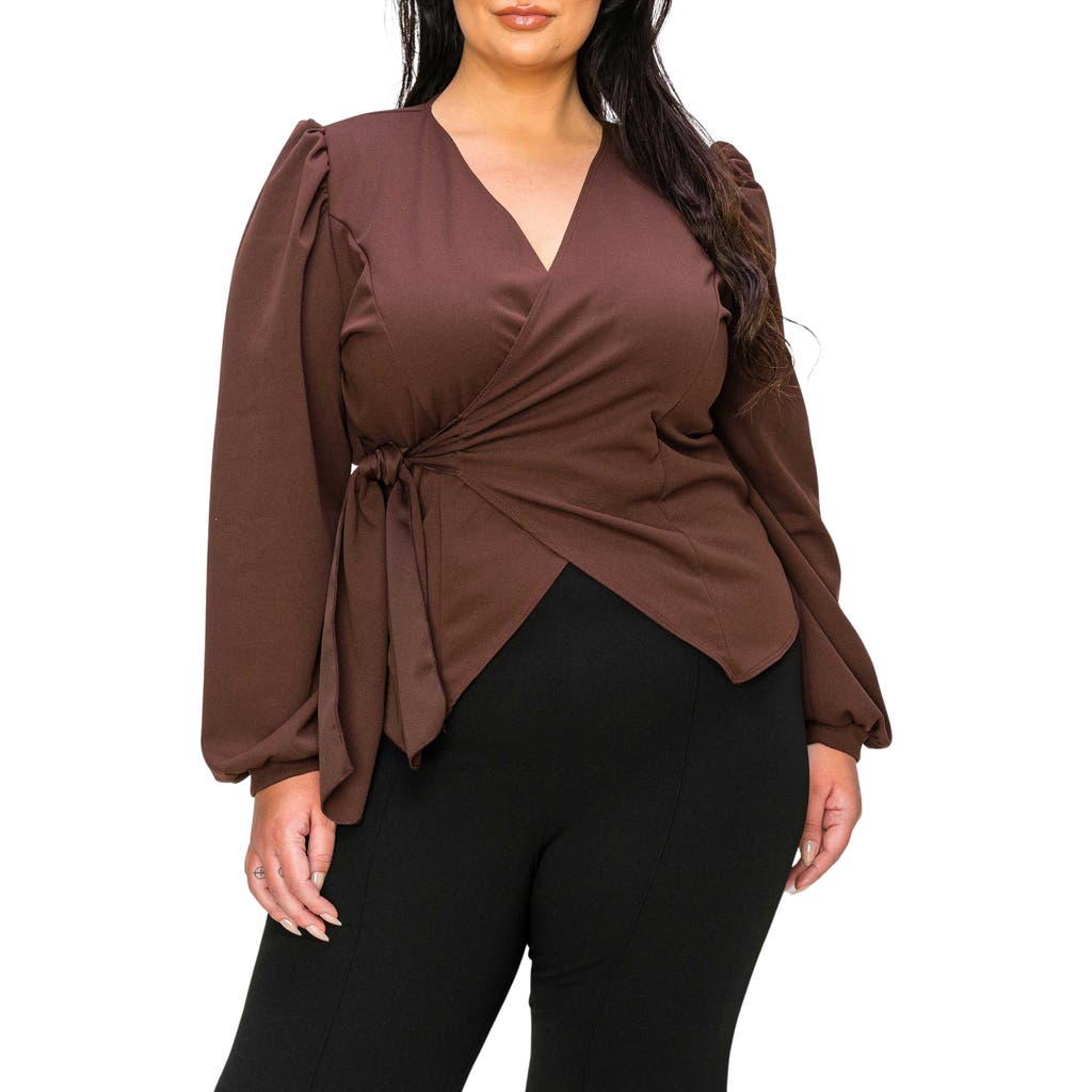L I V D Yelena Wrap Top In Light Brown