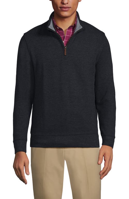 LANDS' END LANDS' END BEDFORD RIB QUARTER ZIP SWEATER