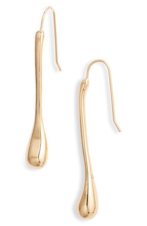 Shop Open Edit Elongated Teardrop Linear Earrings In Gold