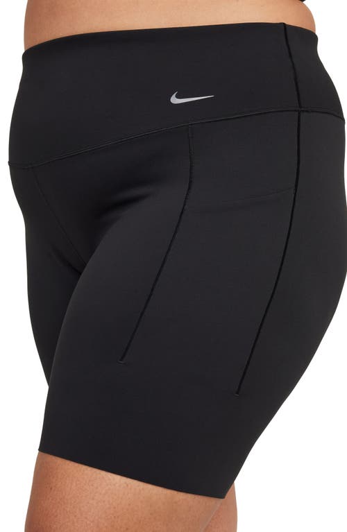 Shop Nike Dri-fit Universa High Waist Bike Shorts In Black/black