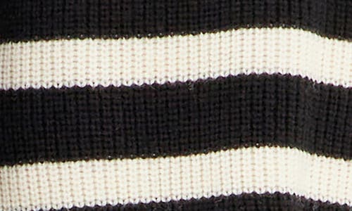 English Factory Stripe Half-zip Sweater In Black/white