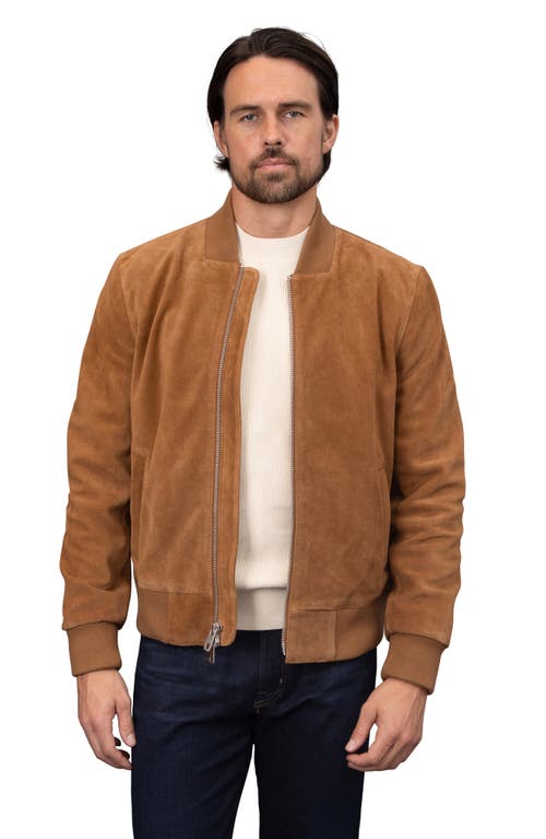 Shop Bagatelle Suede Bomber Jacket In Cognac