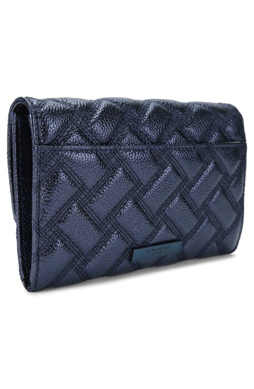 Shop Kurt Geiger London Kensington Drench Quilted Leather Wallet On A Chain In Dark Blue