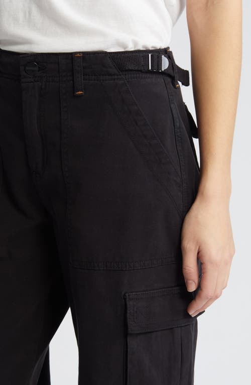 Sanctuary Soft Marine High Waist Wide Leg Crop Cotton Pants In Black