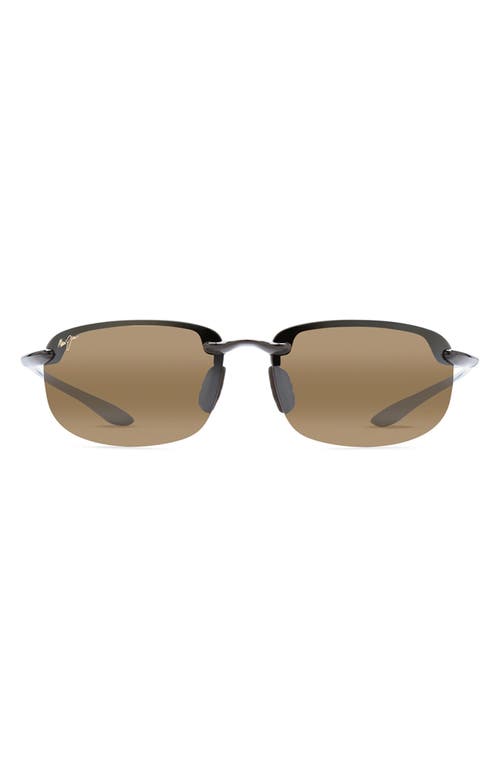 Maui Jim Ho'okipa 63mm PolarizedPlus2 Rectangular Sunglasses in Black at Nordstrom
