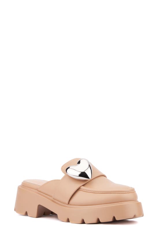 Shop Olivia Miller Heartless Lugged Platform Mule In Beige