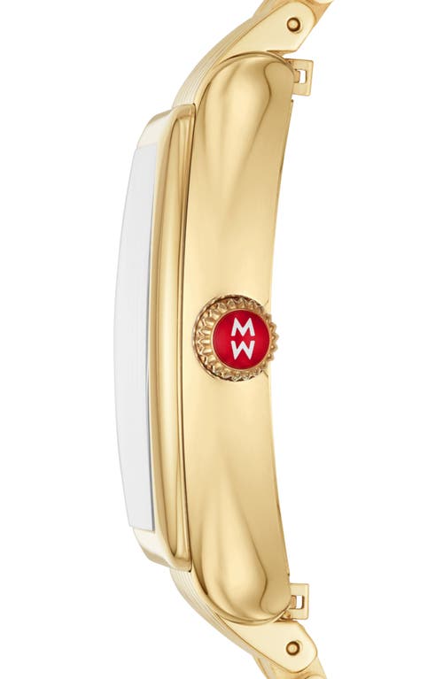 Shop Michele Relevé Two-tone Diamond Dial Watch Head & Interchangeable Bracelet, 31mm X 32mm In Gold/silver/gold