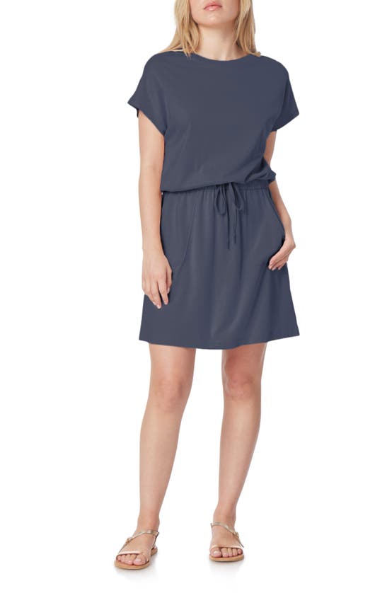 Shop C&c California Barbara Dolman Sleeve Pocket Jersey Dress In Mood Indigo