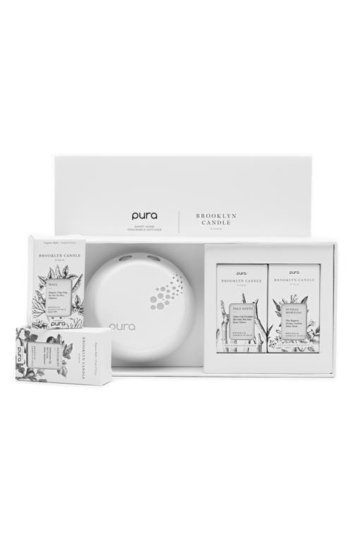PURA x Brooklyn Candle Studio Bestsellers Smart Diffuser & Fragrance Set in White Tones