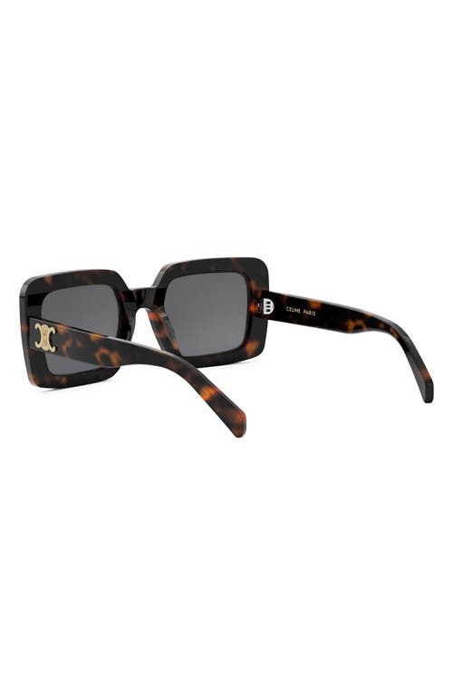 Shop Celine Triomphe 56mm Square Sunglasses In Dark Havana/smoke