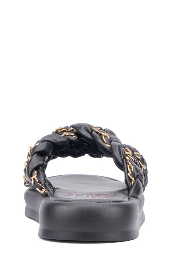 Olivia Miller Kids' Cross Band Slide Sandal In Black