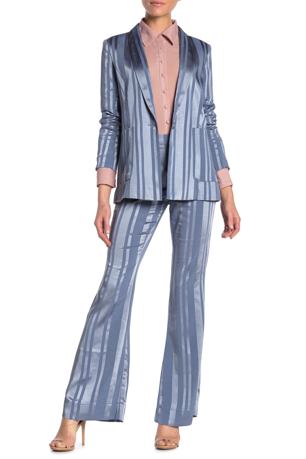 satin flare trousers