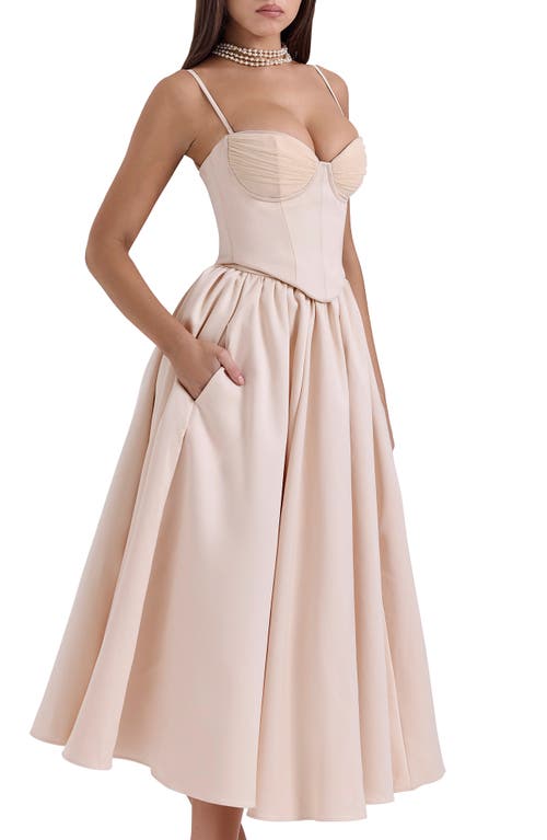 House Of Cb Perfect Midi Dress In Tender Peach