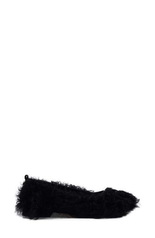 Shop Artisan Crafted By Zigi Quincy Faux Fur Flat In Black Leather