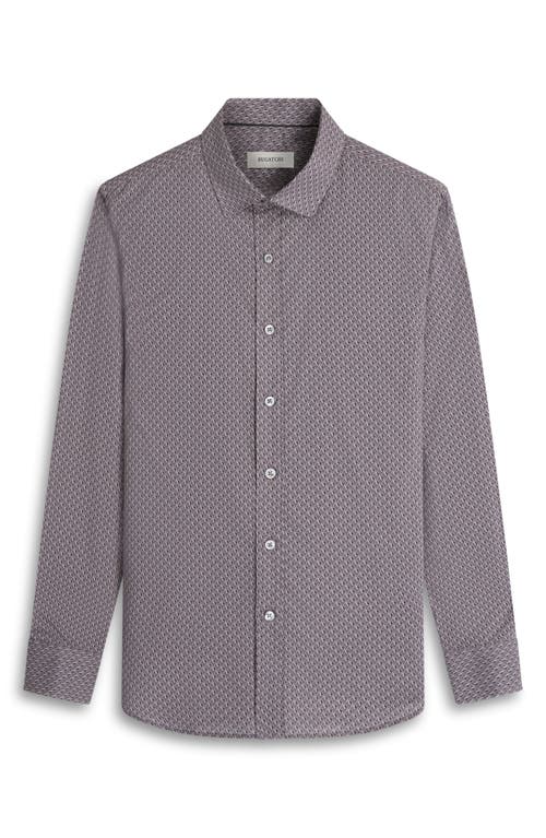 Shop Bugatchi Julian Shaped Fit Basketweave Print Button-up Shirt In Graphite