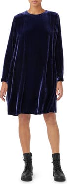 Eileen fisher short sale velvet shift dress