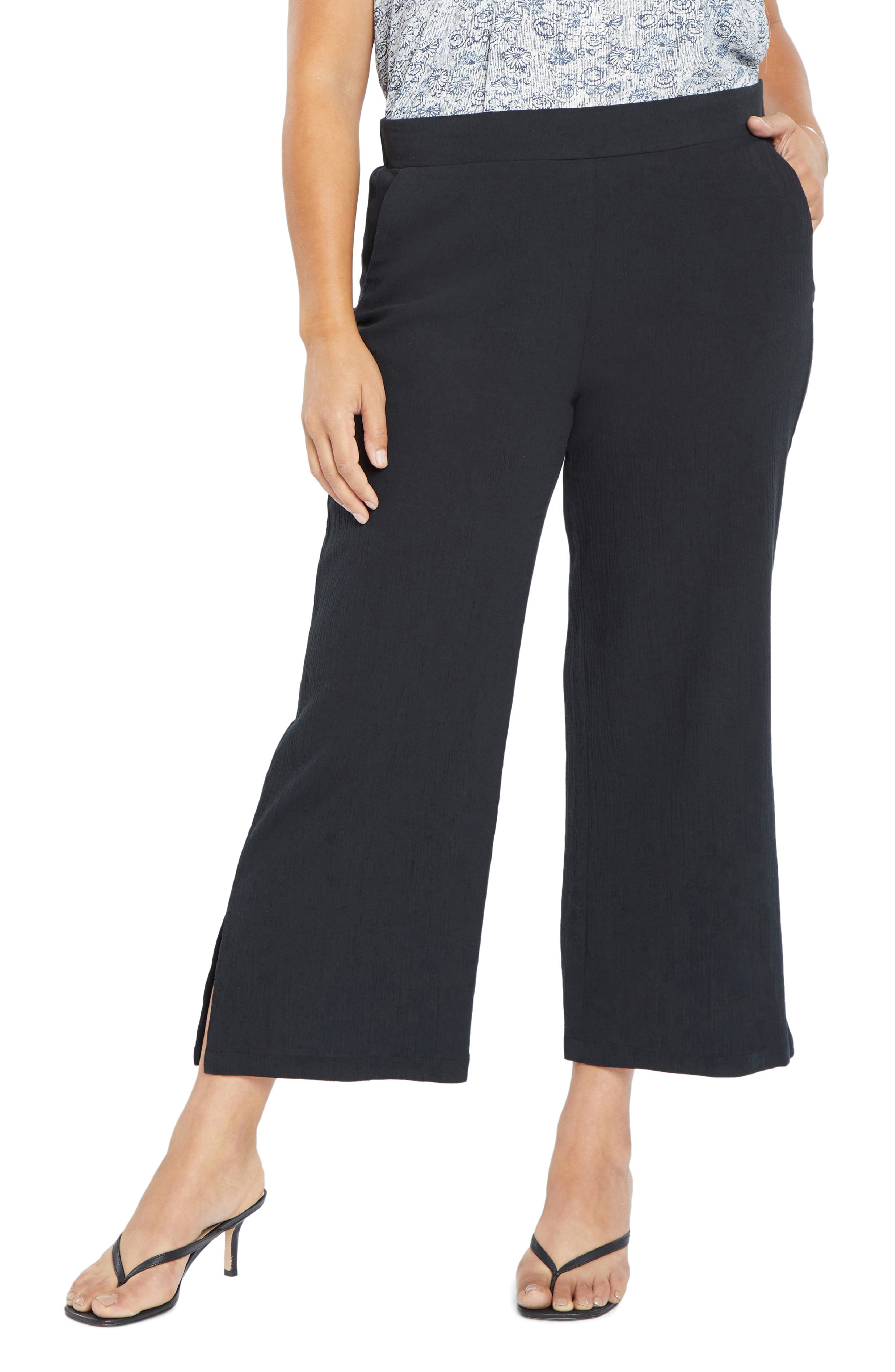 Size Gauze Wide Leg Ankle Pull On Pants 