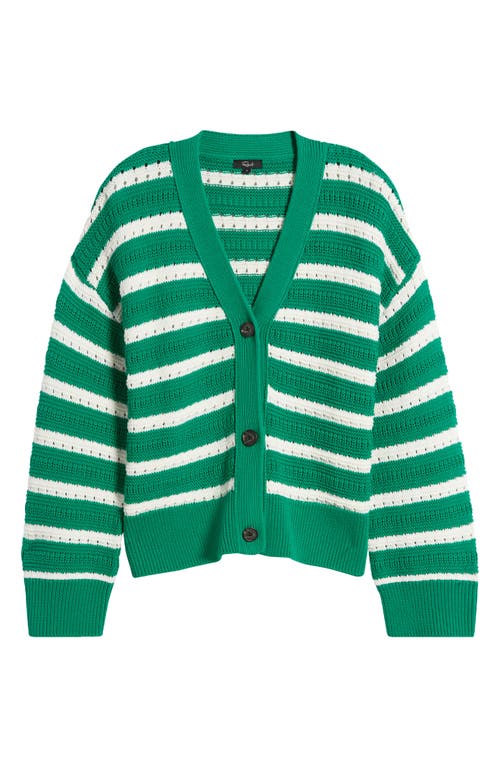 Shop Rails Geneva Stripe Cotton Blend Cardigan In Kelly Stripe