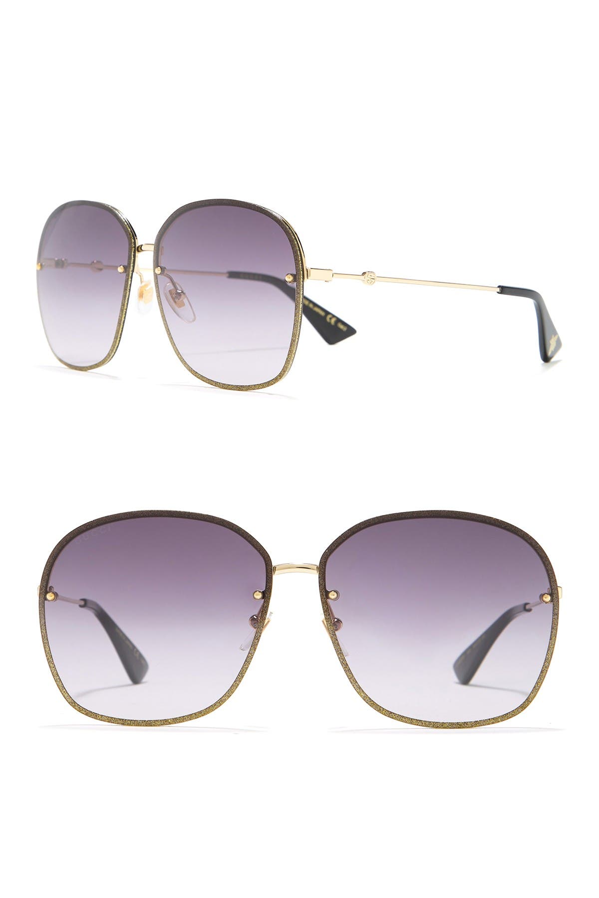 gucci 63mm square sunglasses
