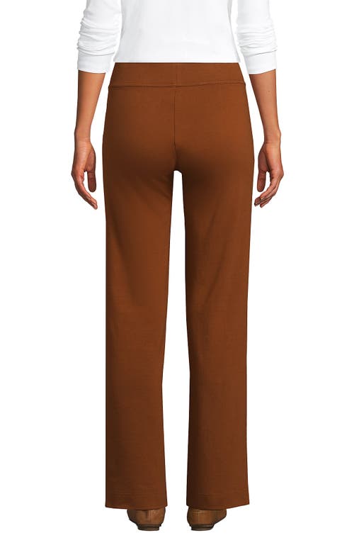 Shop Lands' End Starfish Mid Rise Straight Leg Pants In Dark Caramel