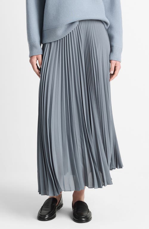 Shop Vince Pleated Midi Skirt In Lake Stone