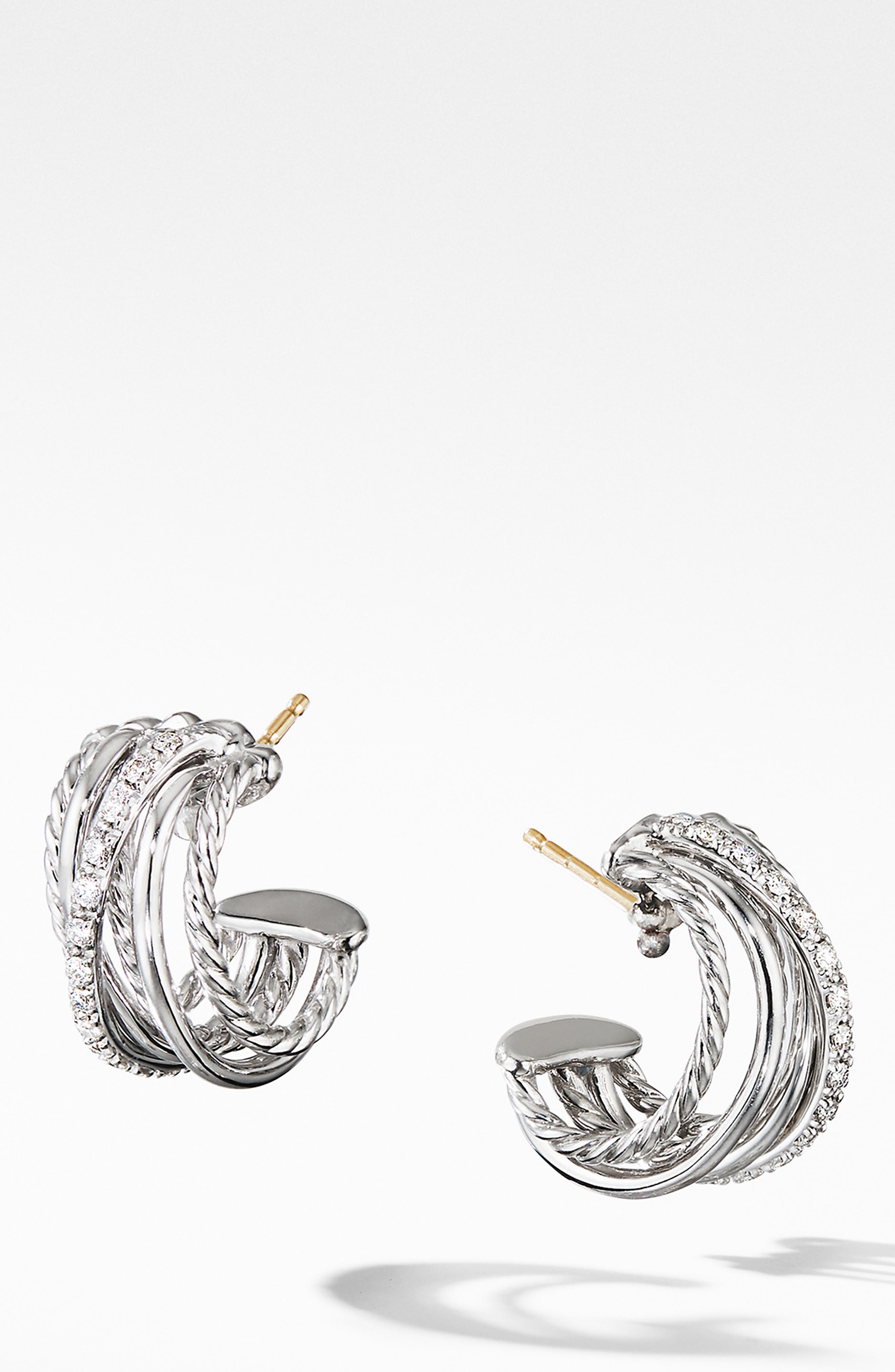 david yurman crossover earrings with diamonds