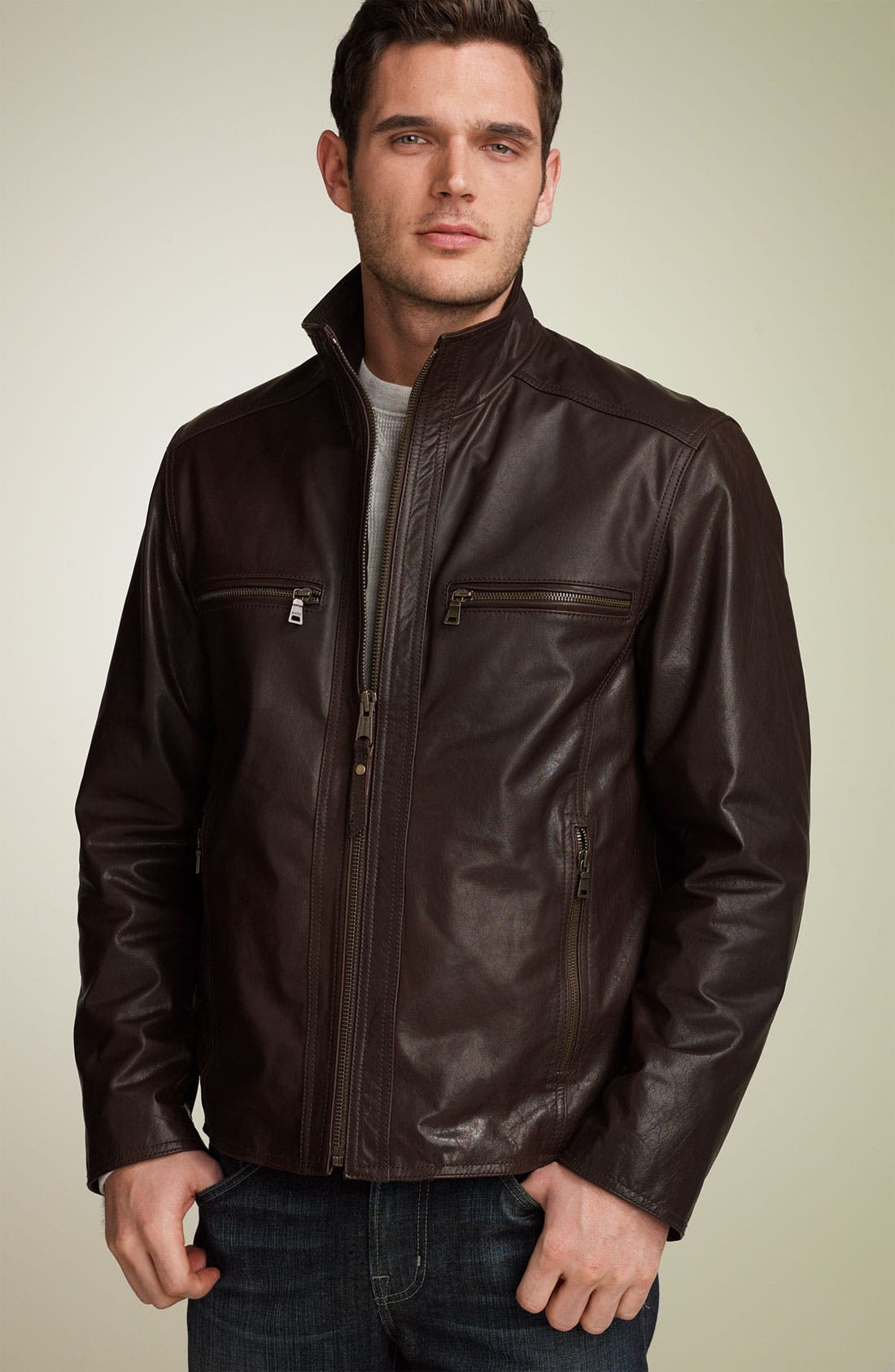 Marc New York Distressed Buffalo Leather Jacket Nordstrom