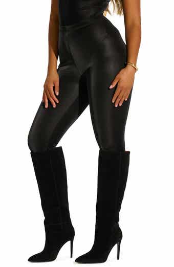 SPANX Faux Patent Leather Leggings Classic Black Size Medium NWT #20301R