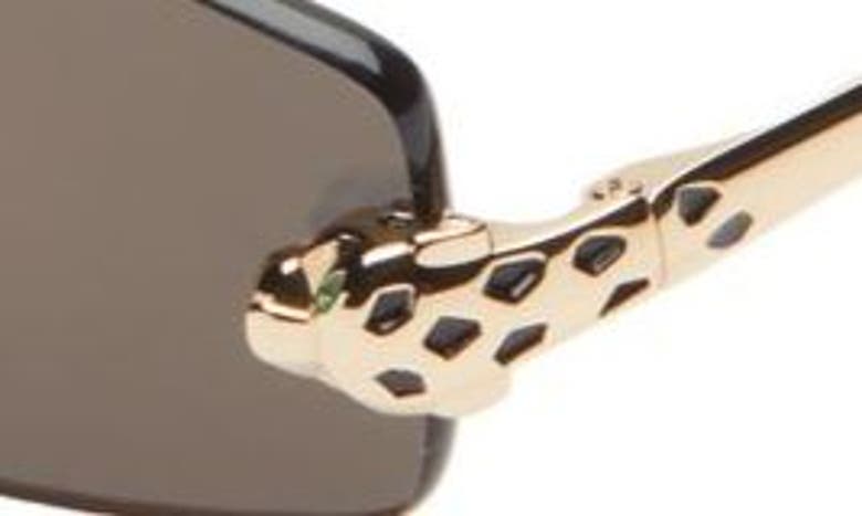 Shop Cartier 56mm Geometric Sunglasses In Gold Grey 1