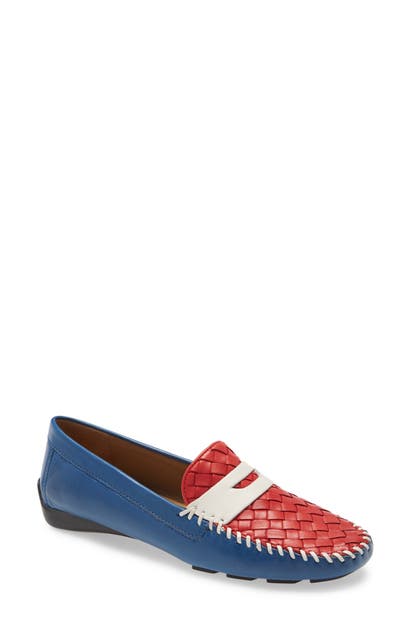 Robert Zur 'petra' Driving Shoe In Night/red/white