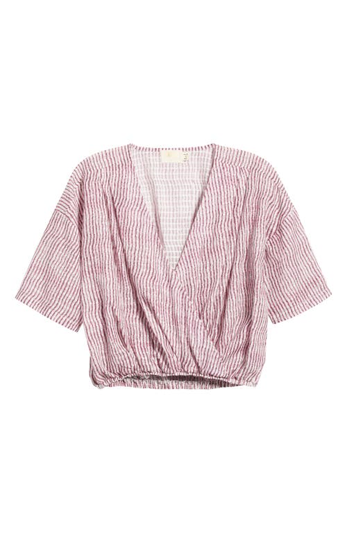 Shop Nation Ltd Josephine Faux Wrap Top In Wavy Stripe