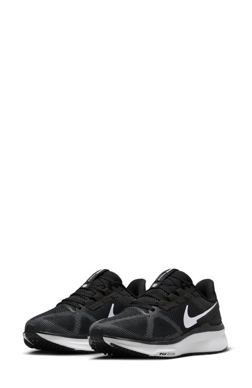 Nike Air Zoom Structure 25 Road Running Shoe In Black/dark Smoke Grey/white