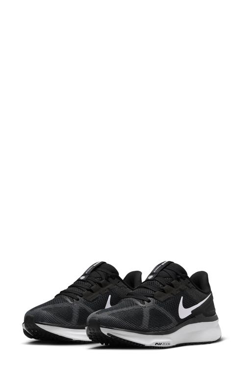 Shop Nike Air Zoom Structure 25 Road Running Shoe In Black/dark Smoke Grey/white