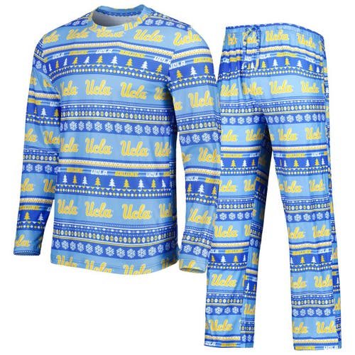 Men's Concepts Sport Blue UCLA Bruins Swivel Long Sleeve T-Shirt & Pants Sleep Set