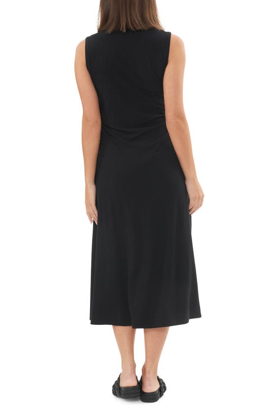 Shop Ripe Maternity Carol Cutout Rib Midi A-line Maternity Dress In Black