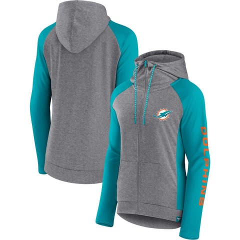 Fanatics Women's Aqua Miami Dolphins Doubleface Slub Pullover Hoodie