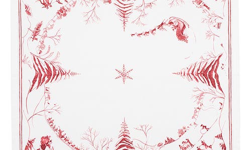 Shop Juliska Country Estate Winter Frolic Coyyon Napkin In White/red